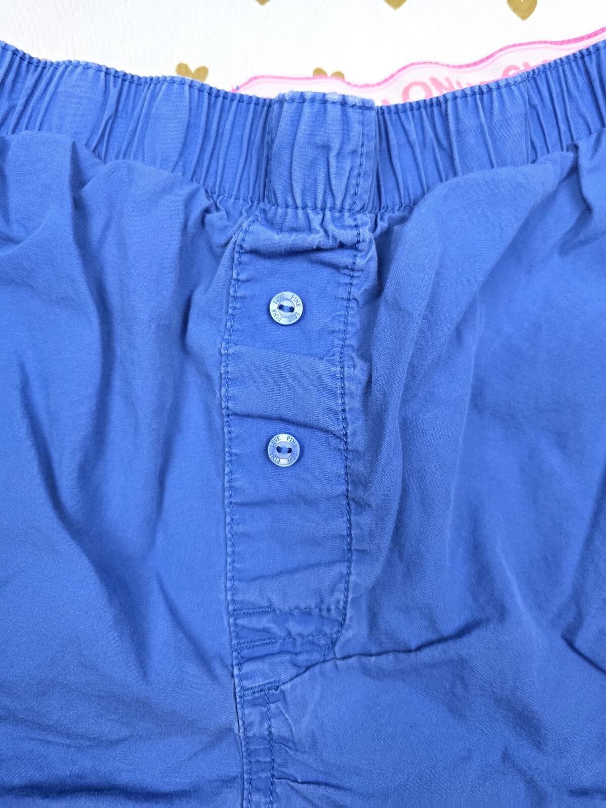 Victorias Secret PINK VINTAGE Y2K Blue Sleep Shorts Boxers Pajama Bottoms MEDIUM