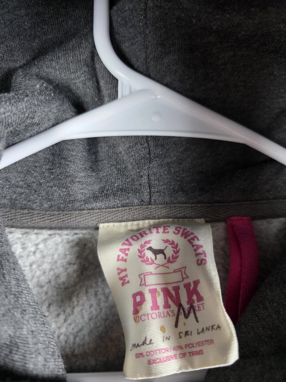 Victorias Secret Pink VINTAGE LOVE Set Hoodie Jacket Sweats 2pc Outfit MEDIUM