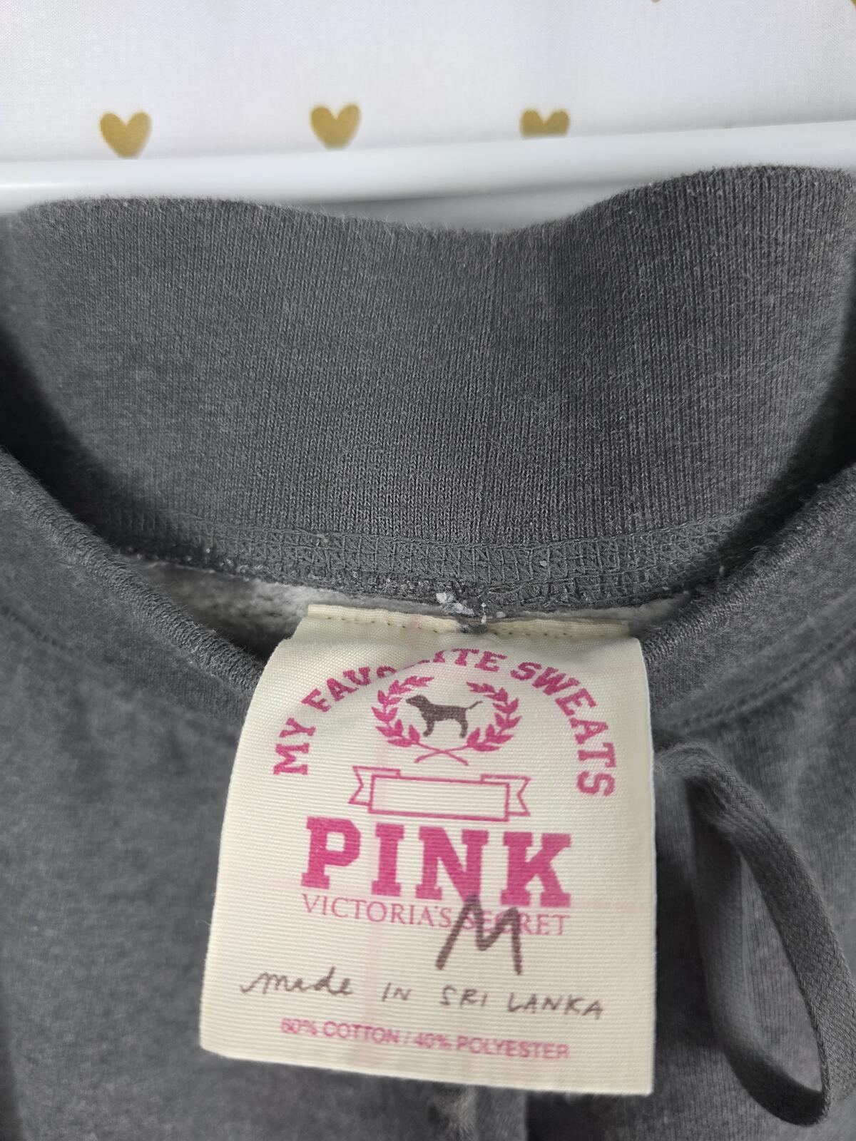 Victorias Secret Pink VINTAGE LOVE Set Hoodie Jacket Sweats 2pc Outfit MEDIUM