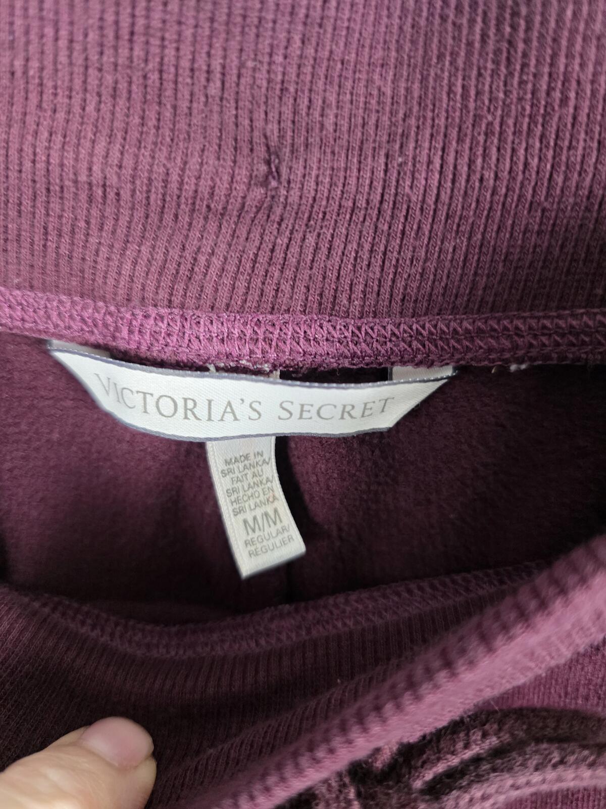 Victorias Secret Maroon BLING SEQUINED Sweats Sweatpants Flare MEDIUM