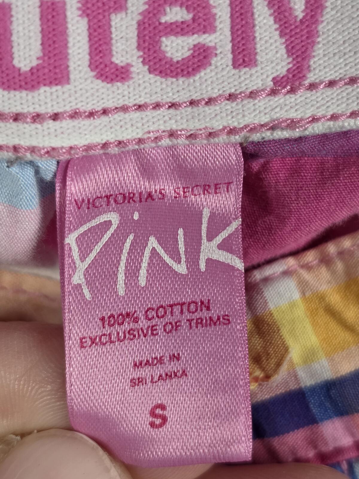 Victorias Secret Vintage COTTON Plaid Sleep Pants Pajama Bottoms SMALL
