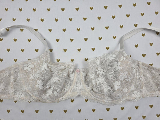 Victorias Secret White Lace Dream Angels Push Up without Padding 38DD