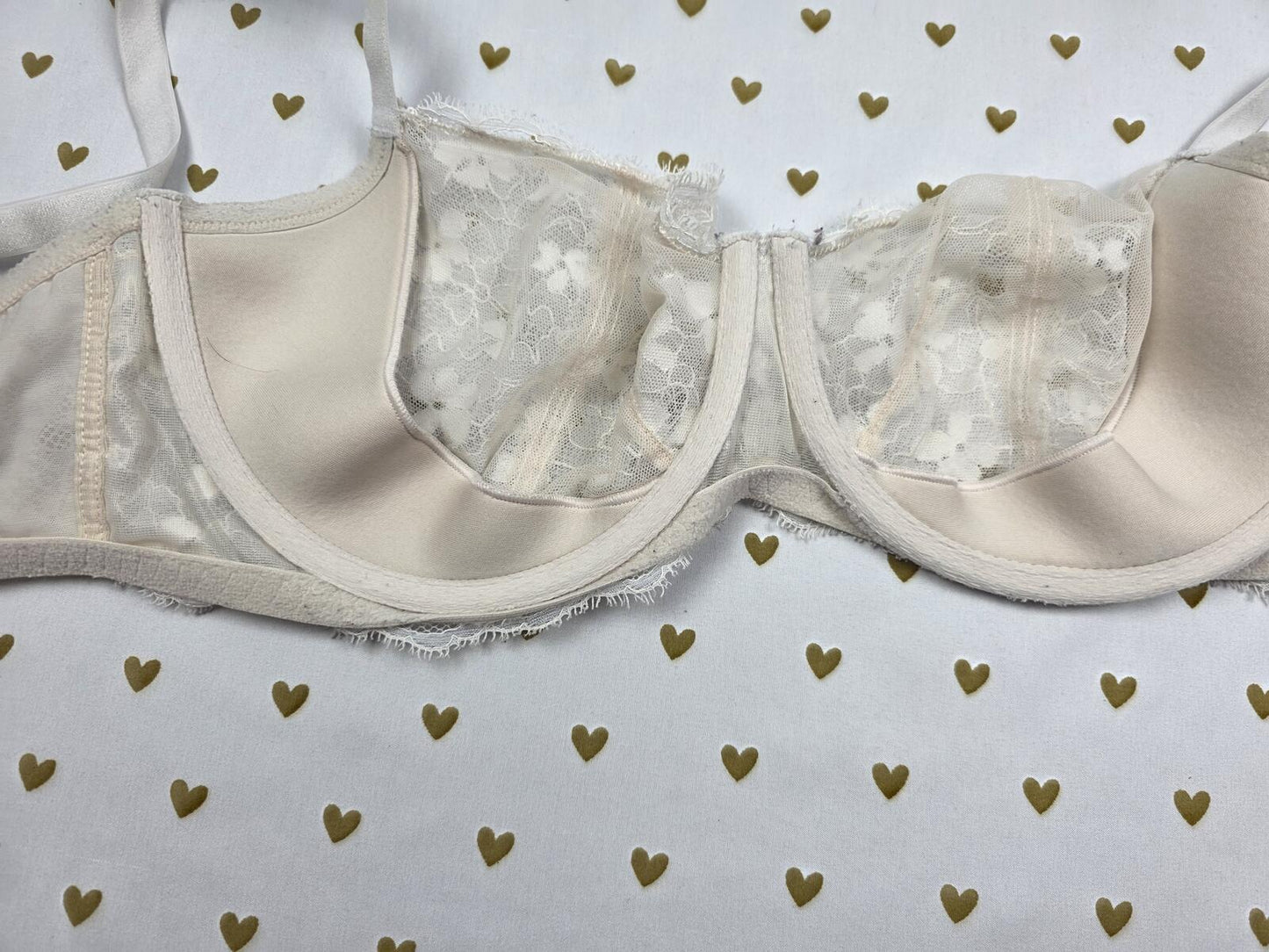 Victorias Secret White Lace Dream Angels Push Up without Padding 38DD