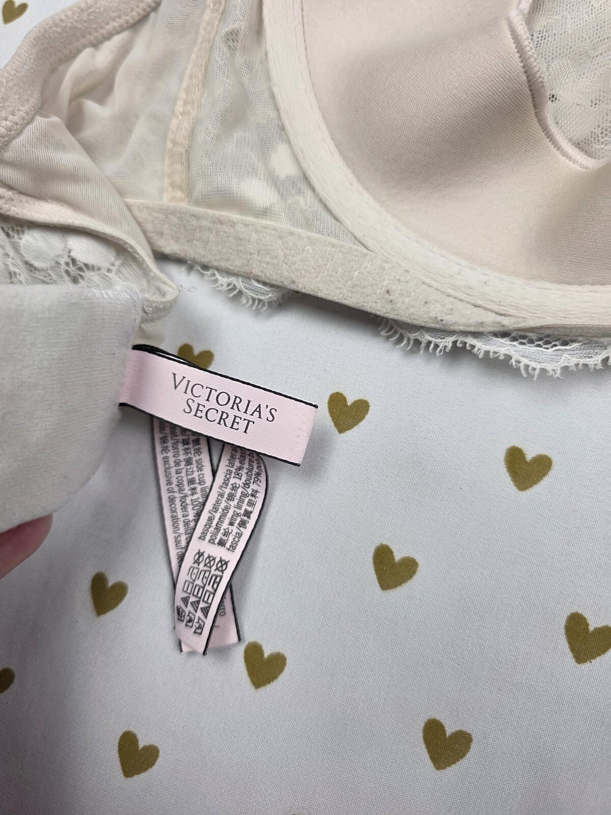 Victorias Secret White Lace Dream Angels Push Up without Padding 38DD