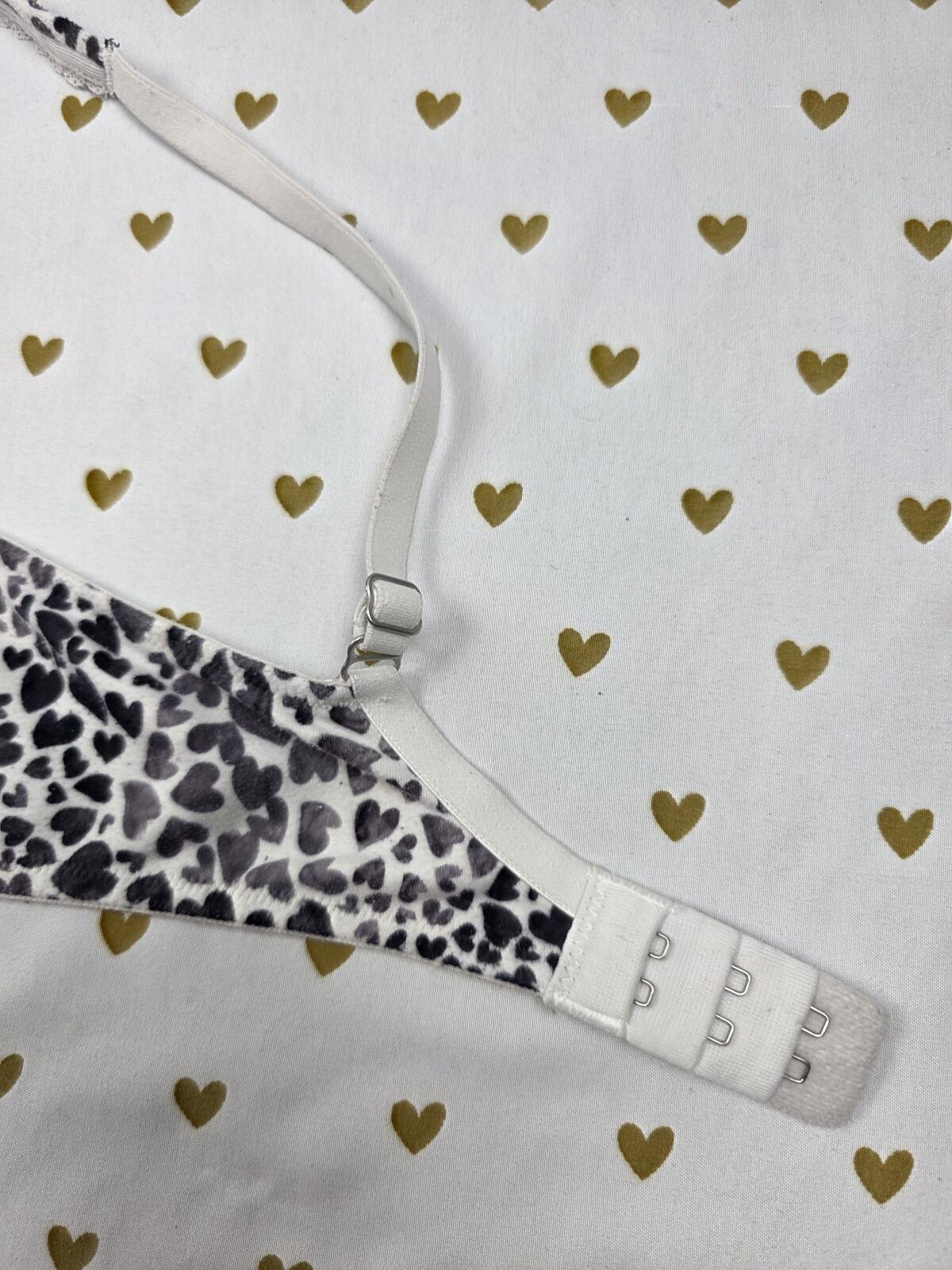Victorias Secret HEART Leopard Cheetah Print BRA Lined Demi Balconette 36B