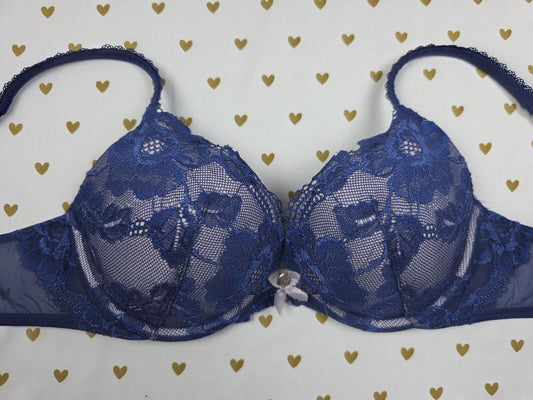 Victoria's Secret Body By Victoria Push Up Lace Blue Bra 34C