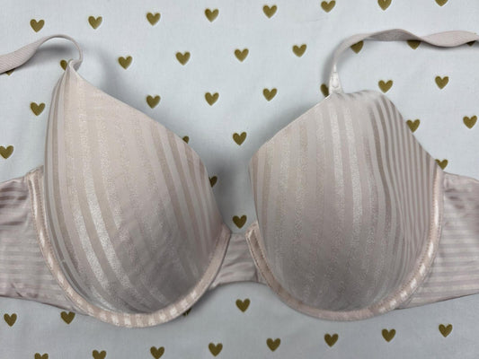 Victorias Secret Satin Striped T Shirt Lightly Lined Demi Bra 38B