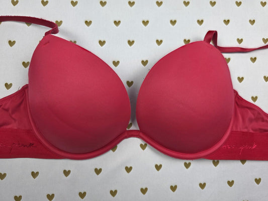 Victorias Secret red PINK SUPER PUSH UP Wear Everywhere Bra 32D