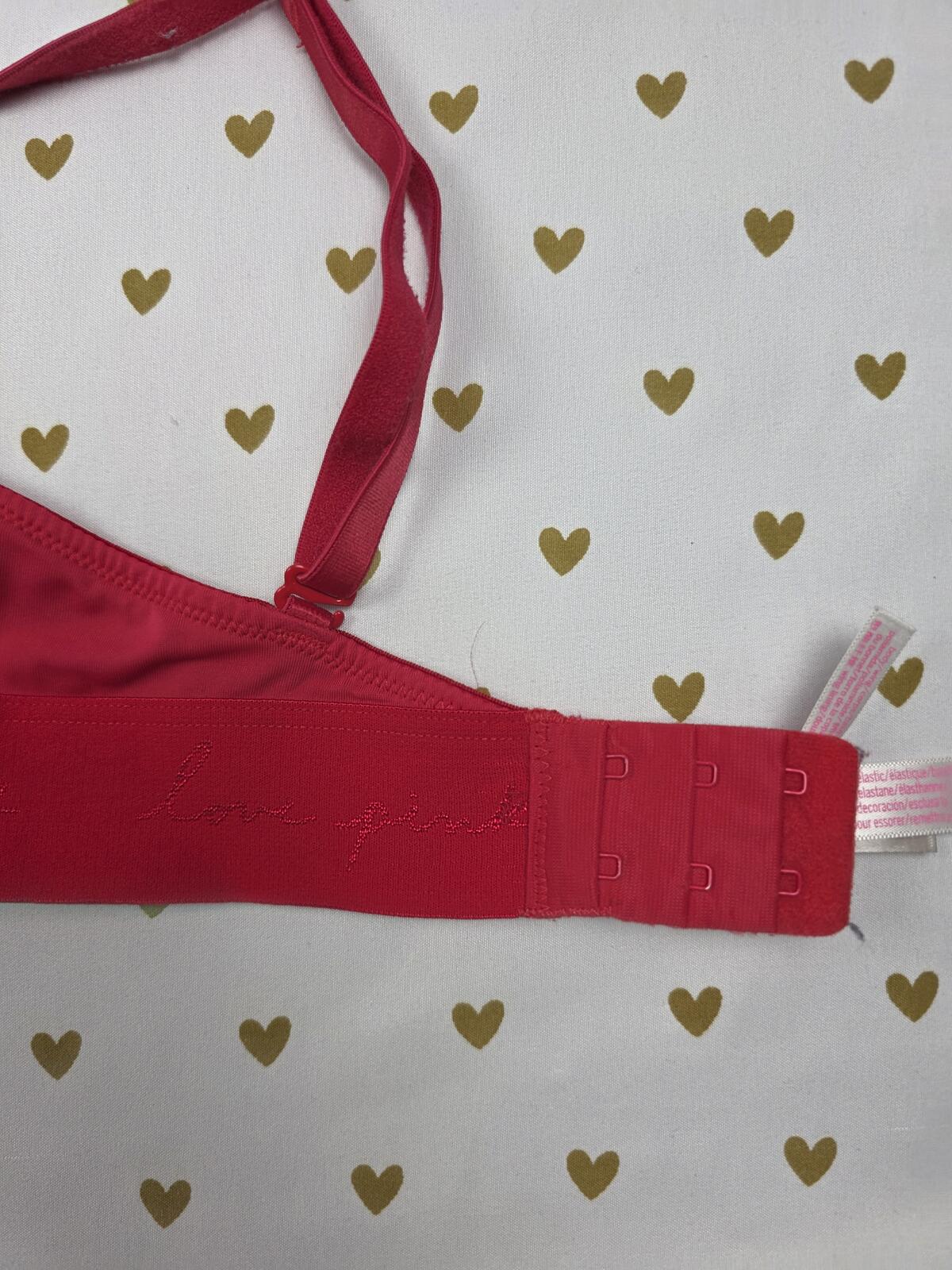 Victorias Secret red PINK SUPER PUSH UP Wear Everywhere Bra 32D
