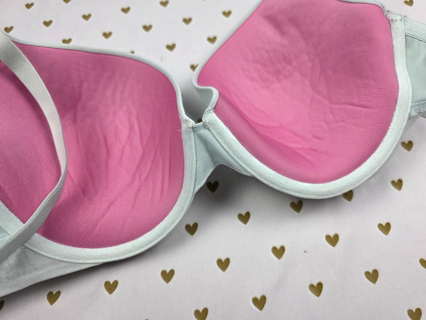 Victorias Secret PINK Mint Shimmer Strap 36D wear everywhere Push Up Bra