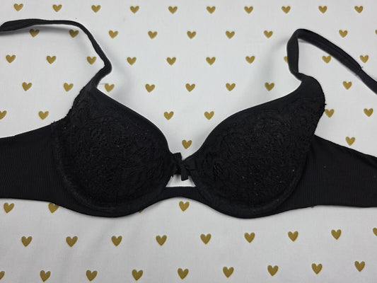 Victoria's Secret Black Body By Victoria LIned Demi Balconette Bra 32B