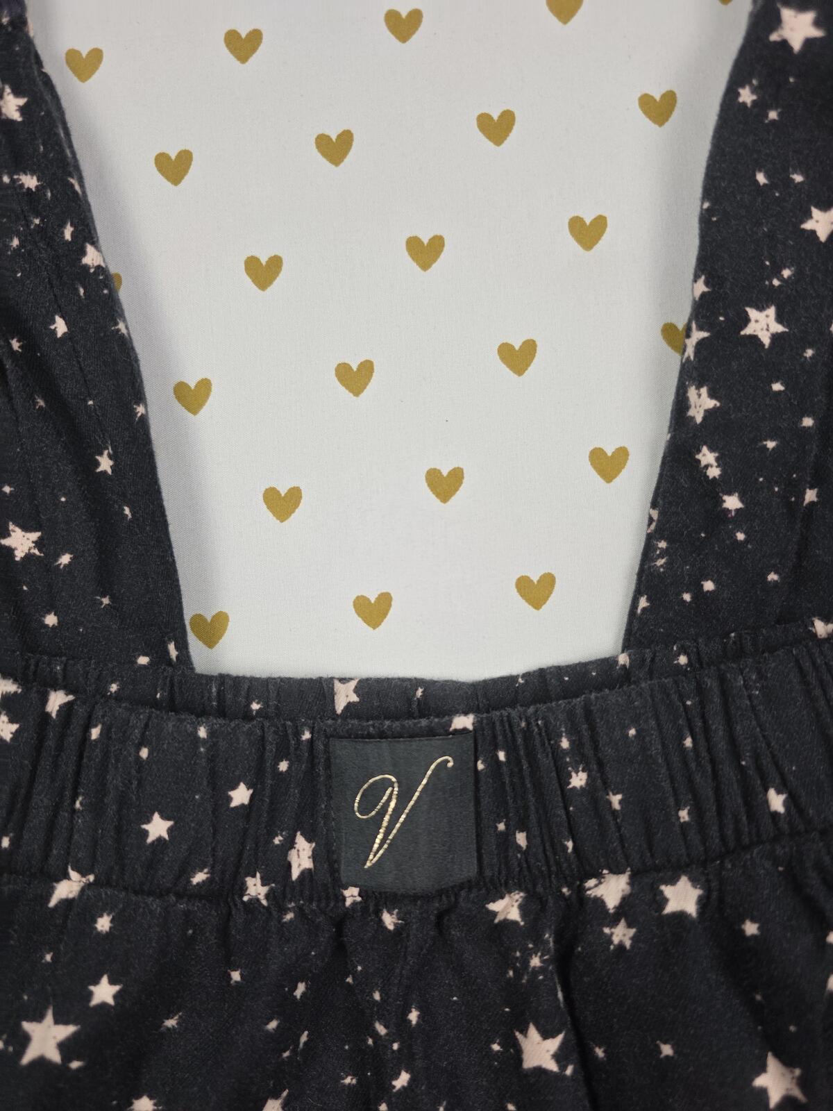 Victorias Secret Black Tapered Stars Pajama Pants Sleep Bottoms XS