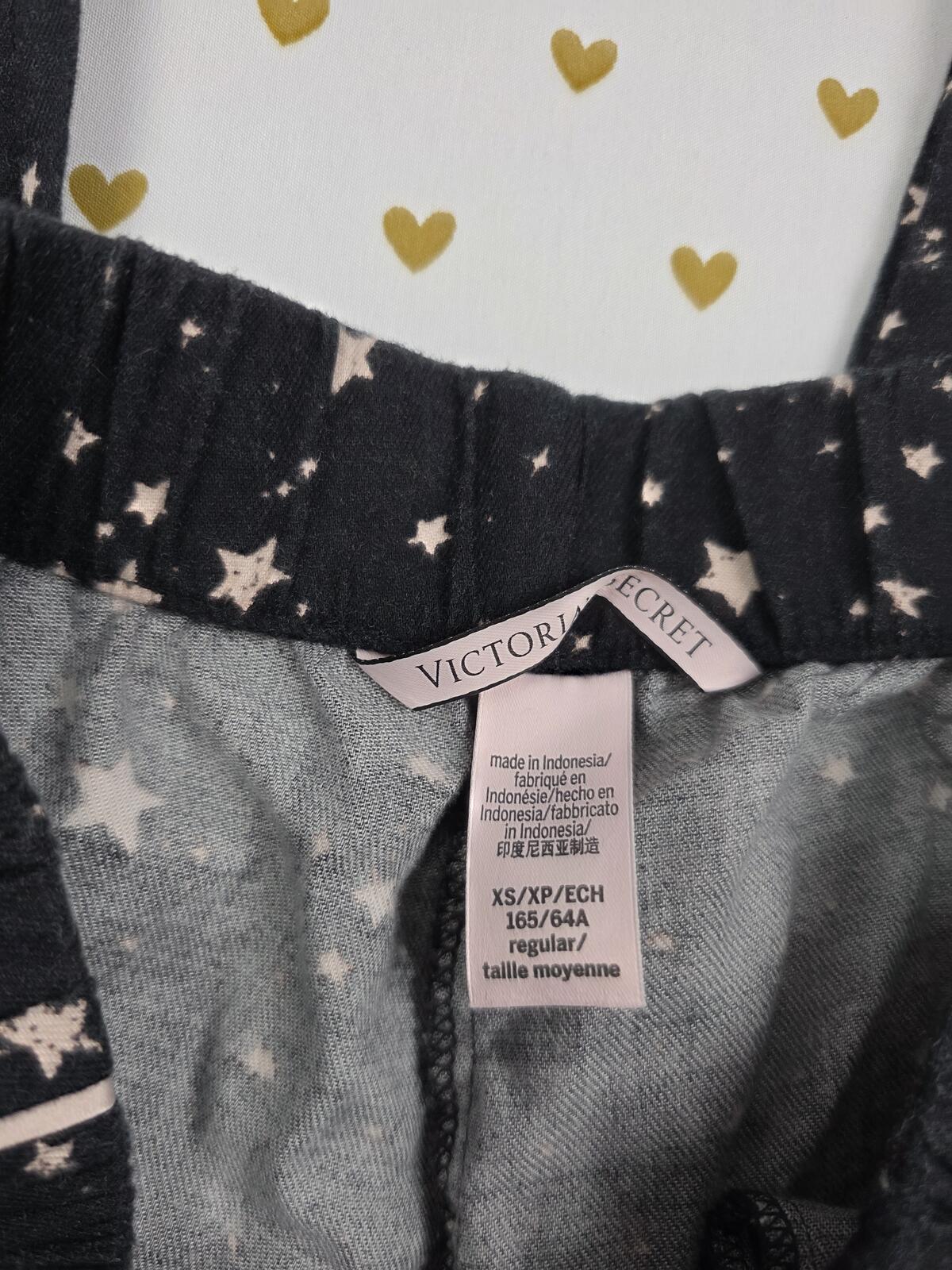 Victorias Secret Black Tapered Stars Pajama Pants Sleep Bottoms XS