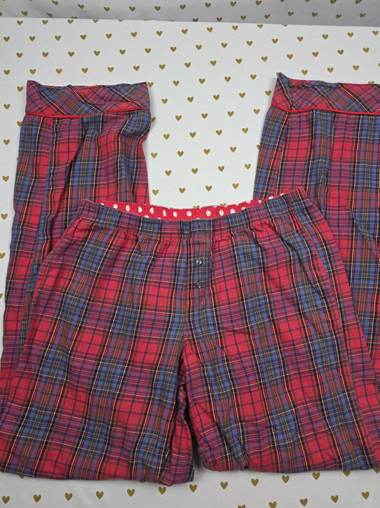 Victorias Secret Plaid Polka Dot Pajama Pants Sleep Bottoms XS