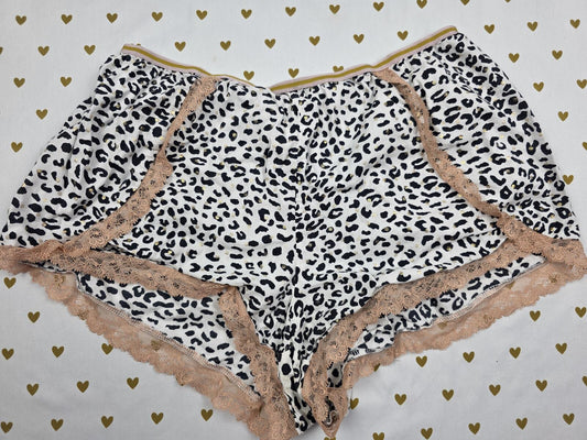 Victorias Secret Leopard Spot Gold Small Sleep Shorts Boxers Pajama Bottoms
