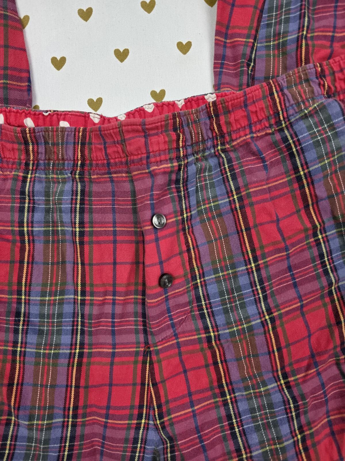 Victorias Secret Plaid Polka Dot Pajama Pants Sleep Bottoms Medium Long