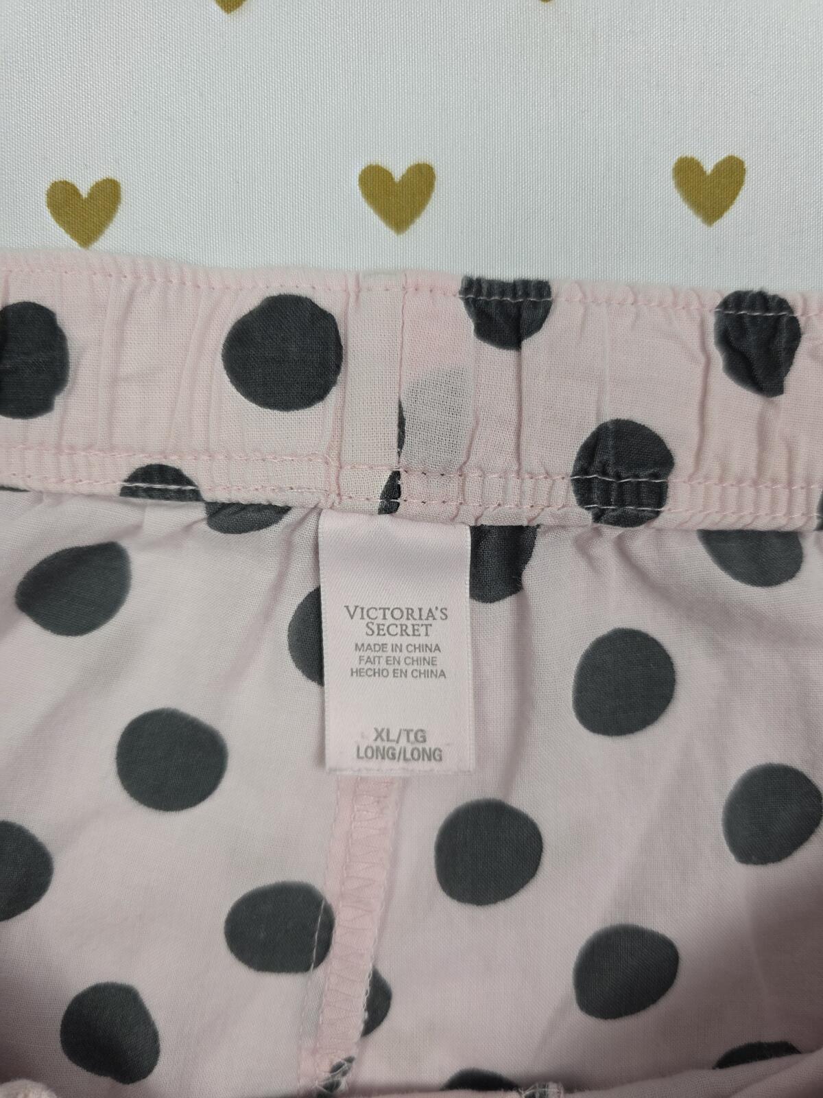Victorias Secret Polka Dot PJ Pajama Pants Sleep Bottoms  XL LONG