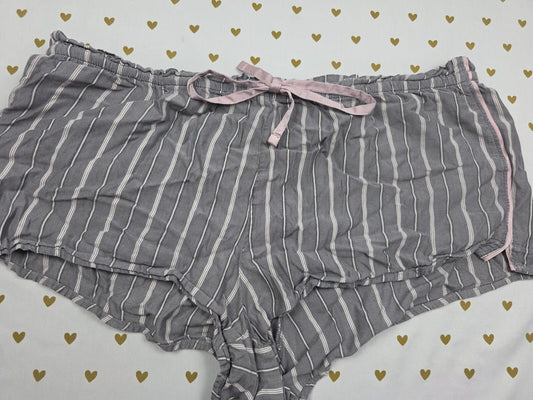 Victorias Secret Striped Grey Cotton Modal Sleep Shorts Boxers Pajama Bottoms M