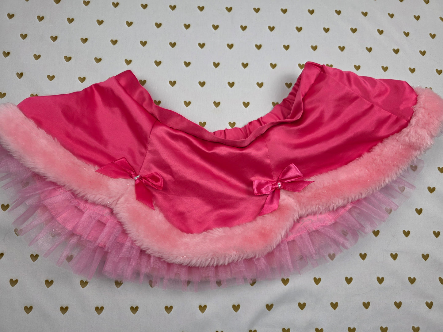 SEXY LITTLE THINGS Pink Satin Fur Tulle Mini Skirt Vintage '07