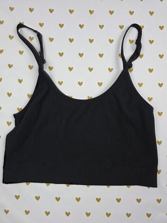 Victorias Secret Pink Seamless black Comfy MEDIUM Bralette Bra Top Tank