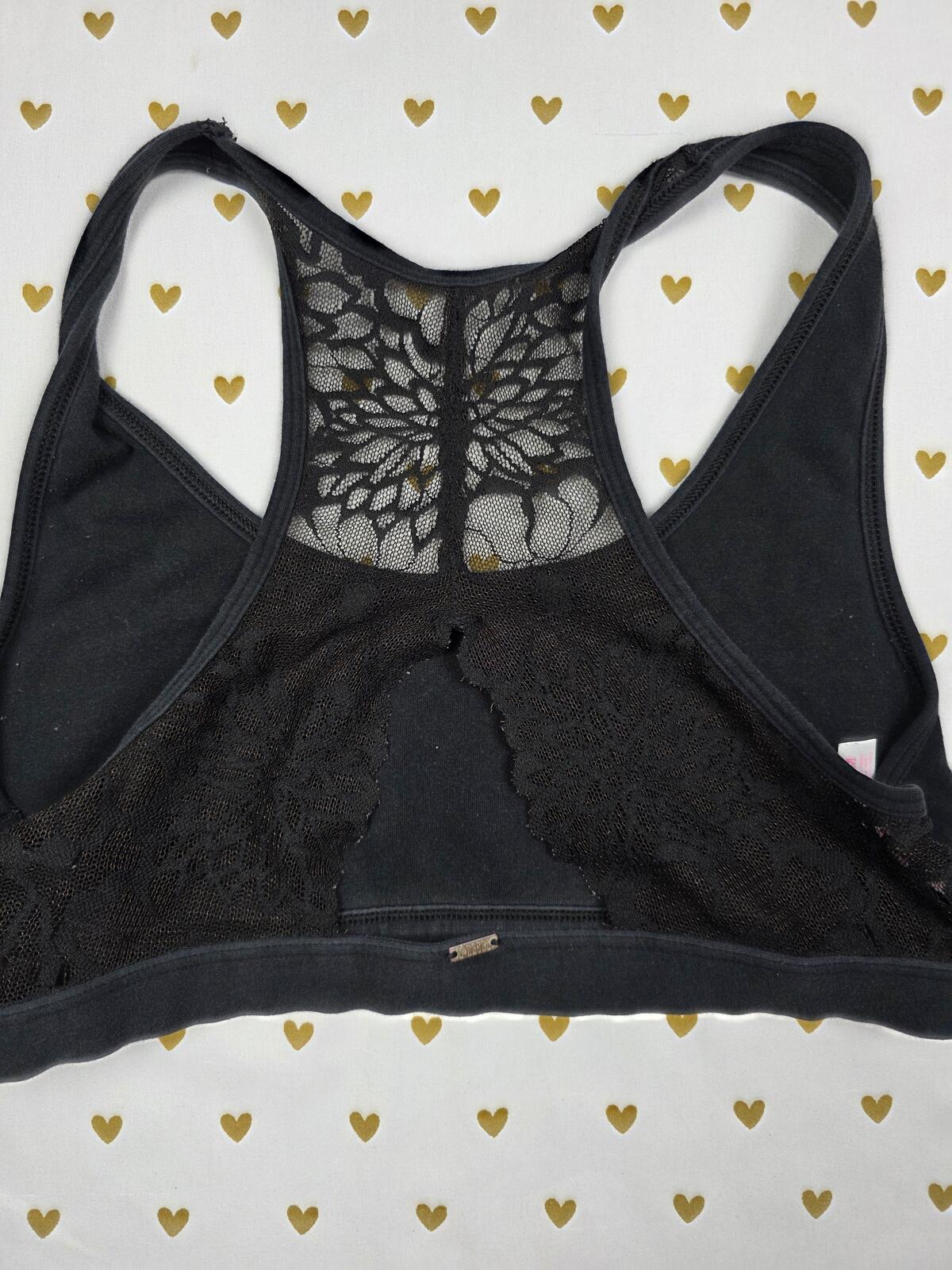 Victorias Secret Pink Open Lace Back Medium Bralette Bra Top Tank