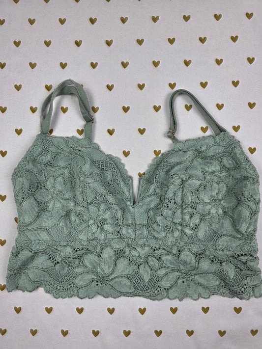 Victorias Secret Pink Green Lace Cute Small Bralette Bra Top Tank
