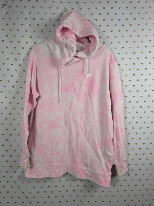 Victorias Secret Pink Pullover Hoodie Sweater Tye Dye Pockets Oversized SMALL