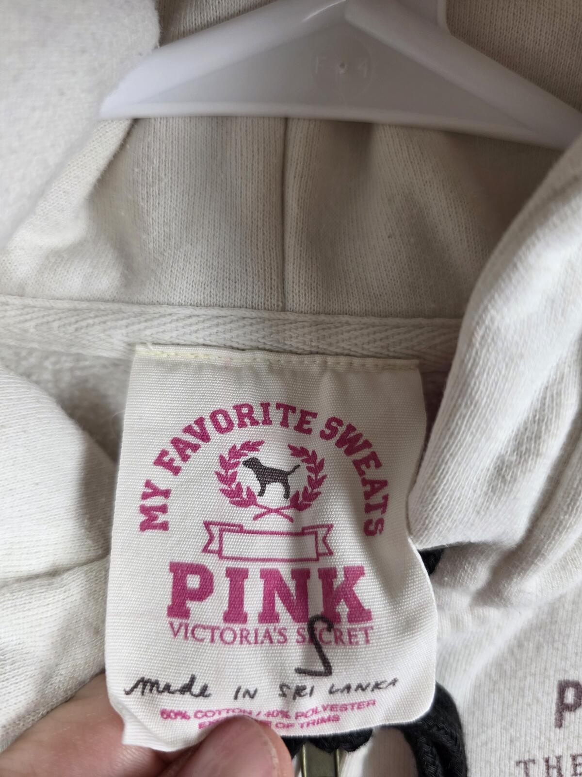 Victorias Secret Pink Vintage y2k Full Zip jacket Coat Hoodie Small University