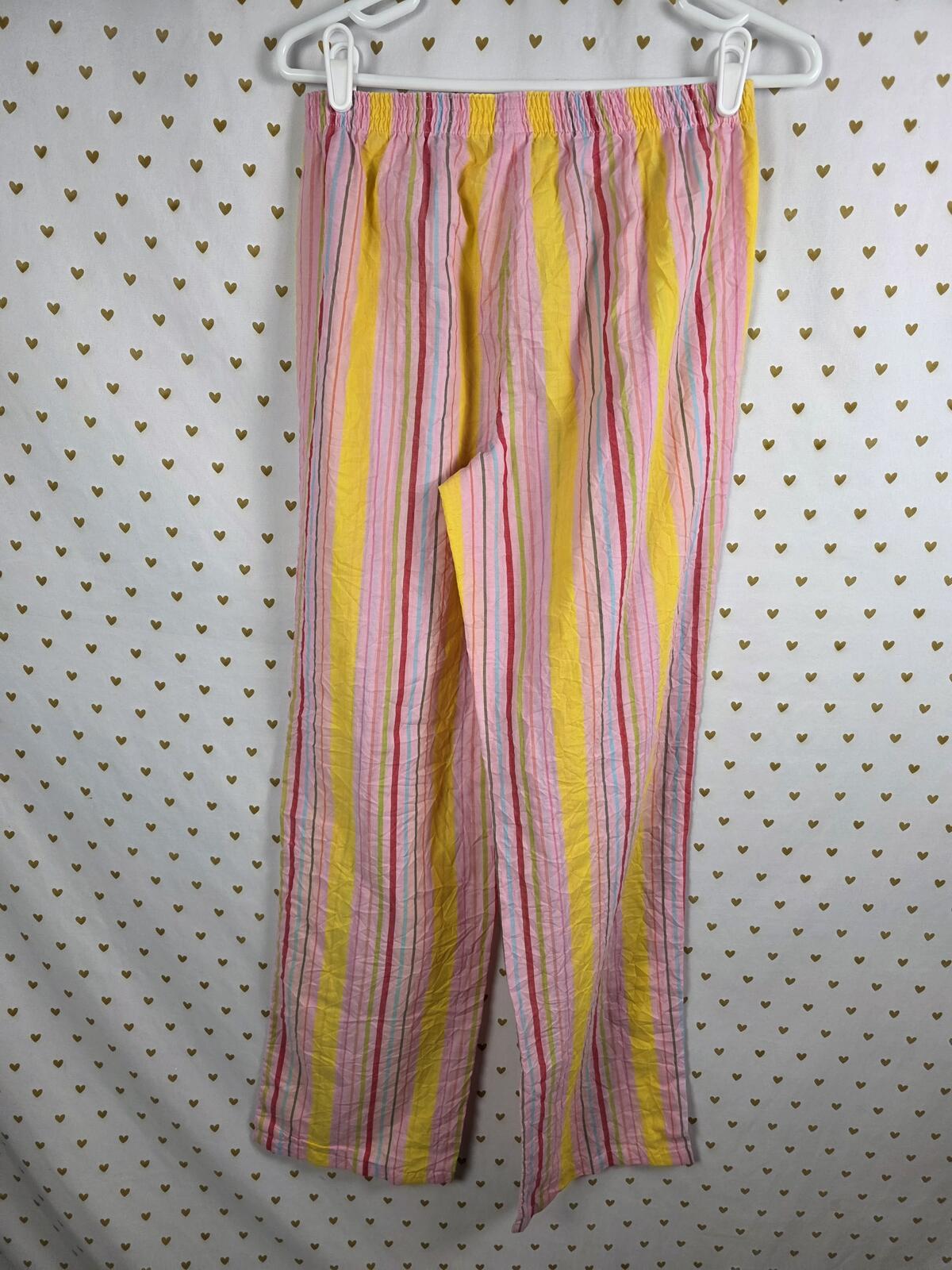 Victorias Secret PINK VINTAGE Y2k Small Striped Pajama Pants Bottoms PJ Sleep