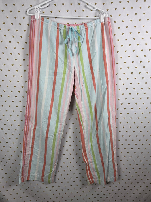 Victorias Secret Vintage Y2k MEDIUM Cotton Striped Sleep Pants Pajama Bottoms