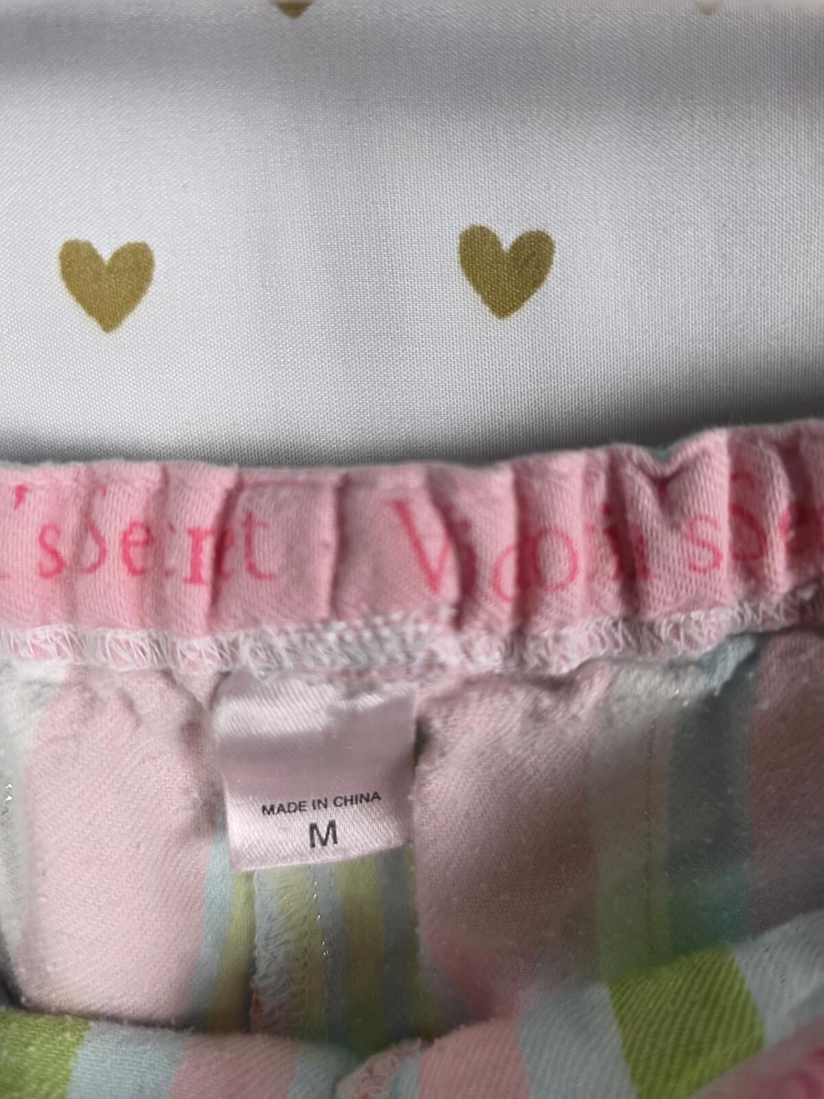 Victorias Secret Vintage Y2k MEDIUM Cotton Striped Sleep Pants Pajama Bottoms