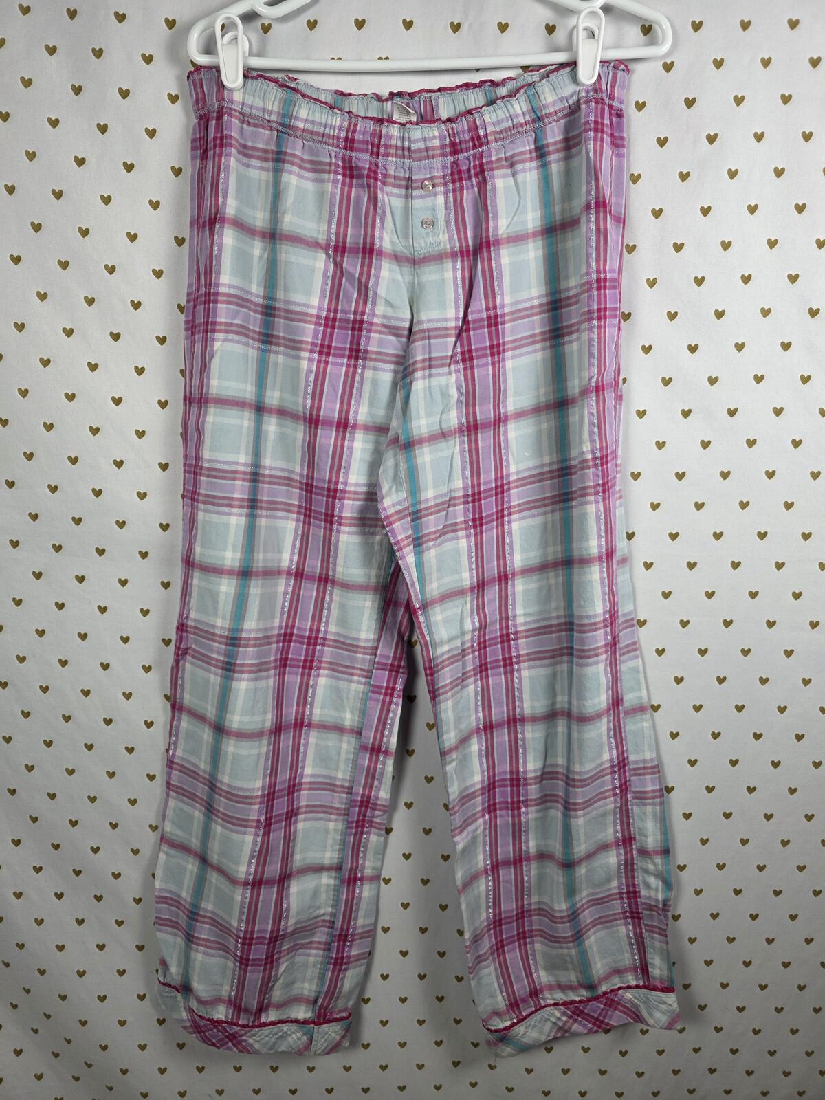 Victorias Secret Vintage y2k Plaid SMALL cotton Pajama Sleep Pants Bottoms