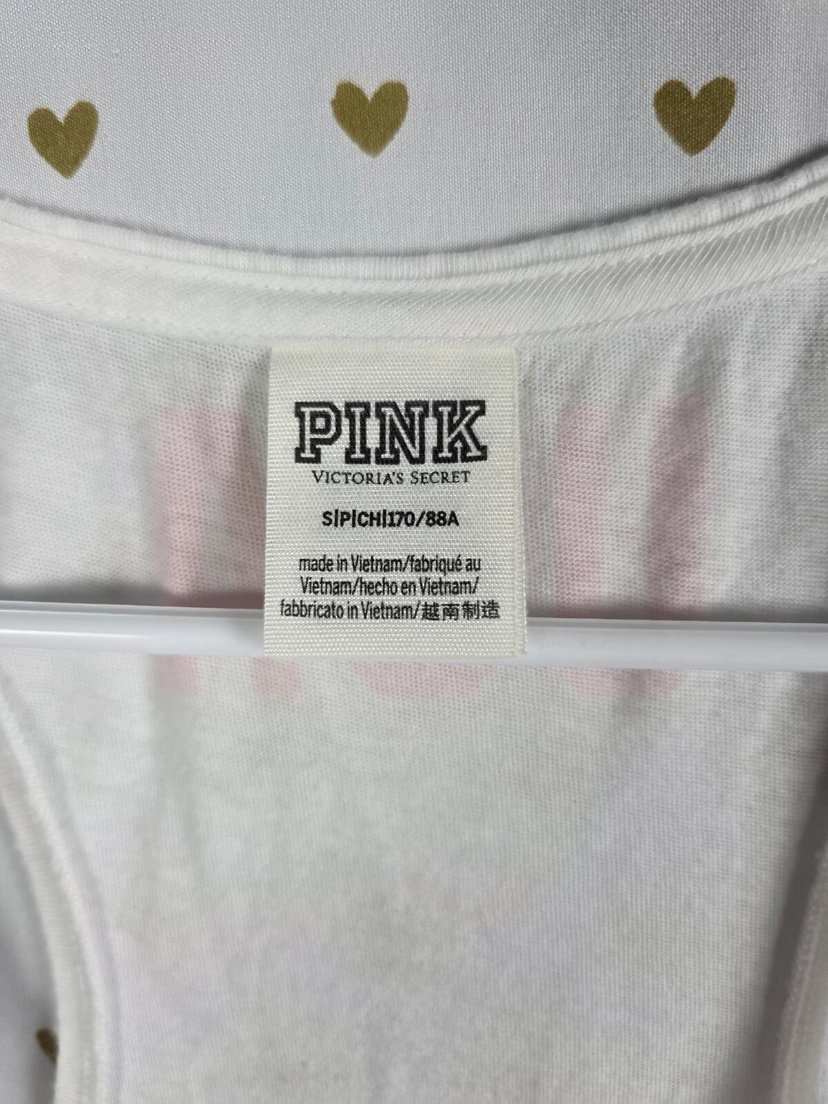 Victorias Secret PINK BLING USA America sequined Muscle Tee Tank Top SMALL