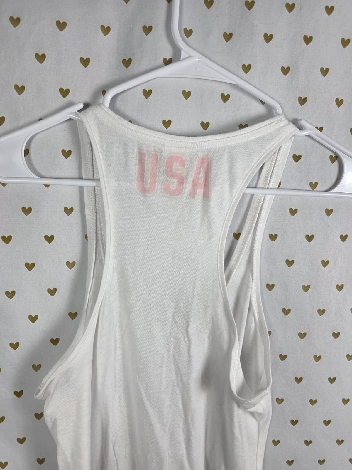 Victorias Secret PINK BLING USA America sequined Muscle Tee Tank Top SMALL