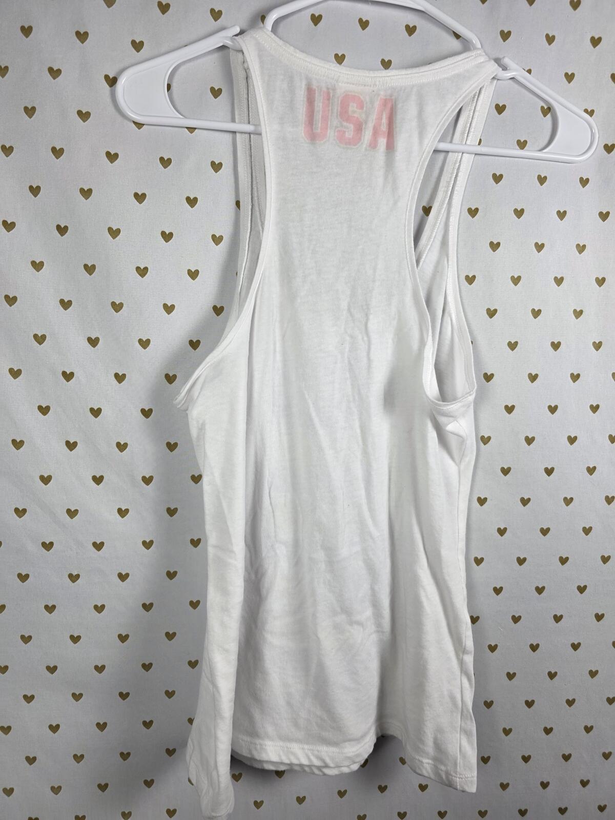 Victorias Secret PINK BLING USA America sequined Muscle Tee Tank Top SMALL