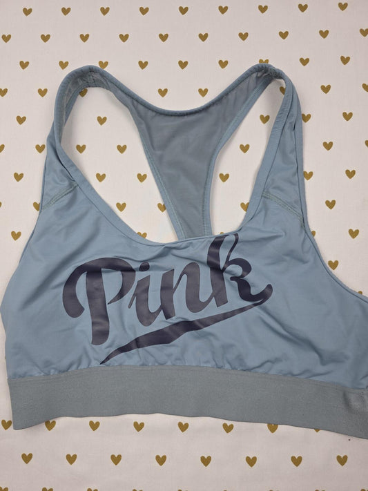 Victorias Secret Pink Logo Sports Bra LARGE Bralette Bra Top Tank