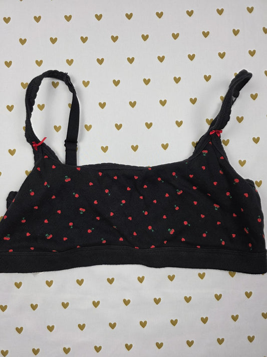 Victorias Secret Pink XL Black Cherries Hearts Bralette Bra Top Tank