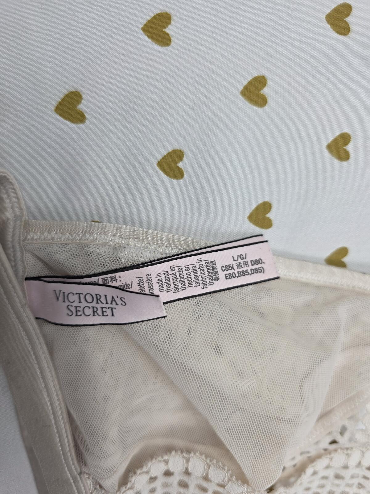Victorias Secret White Lace Racerback Large Bralette Bra Top Tank