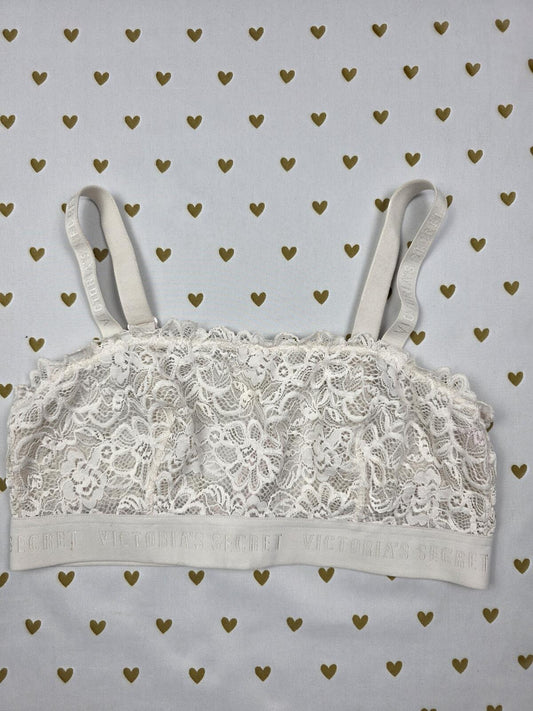 Victorias Secret White Lace Cute SMALL Bralette Bra Top Tank