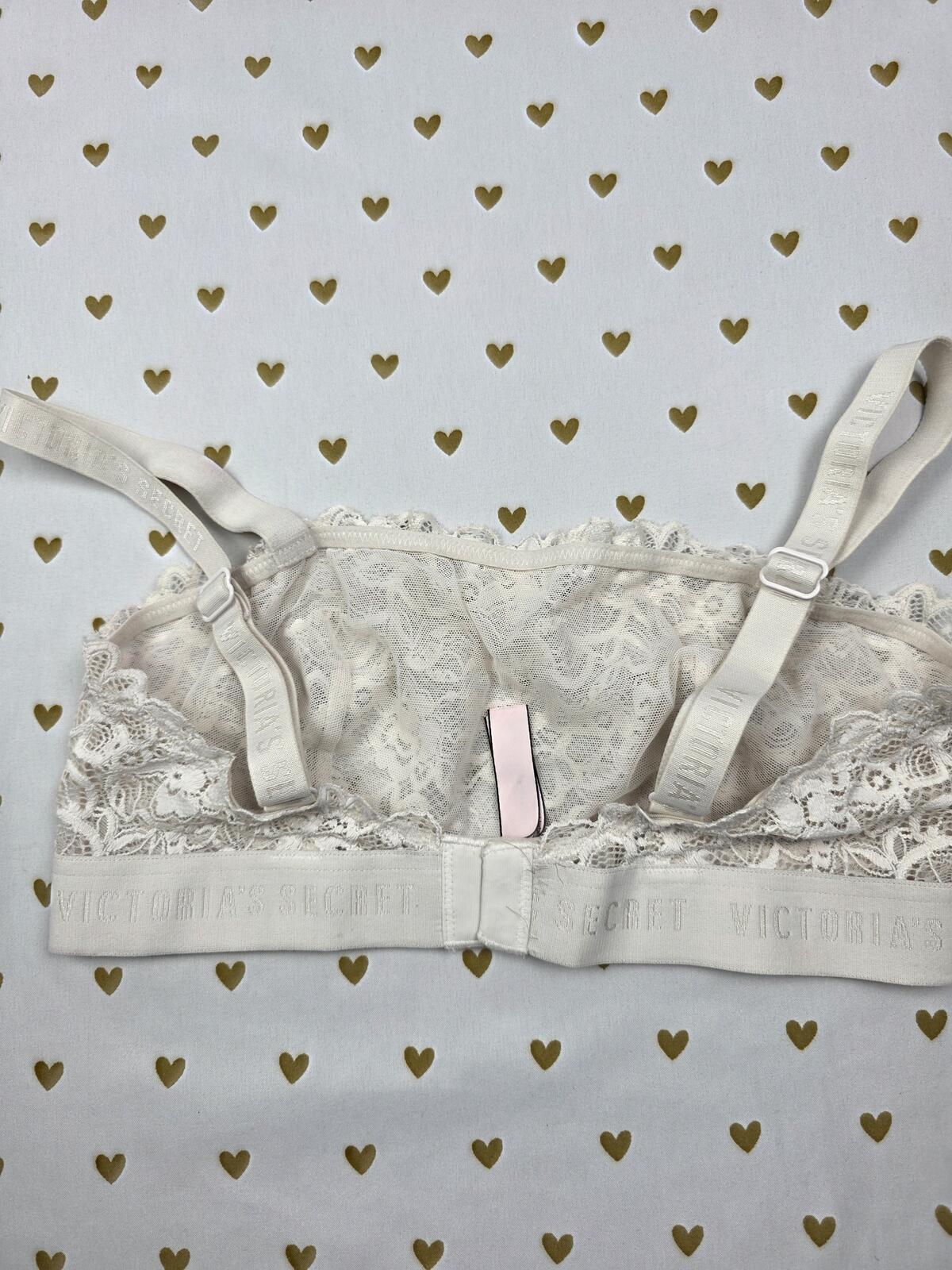 Victorias Secret White Lace Cute SMALL Bralette Bra Top Tank