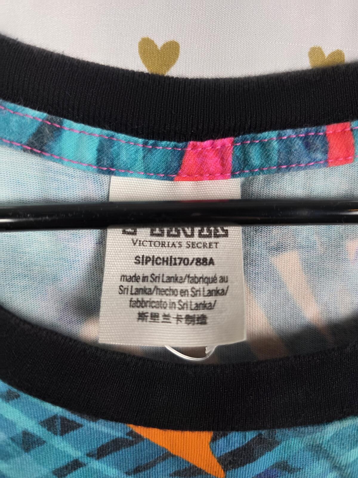 Victorias Secret PINK Hawaiian Logo Floral Tank Top Colorful SMALL