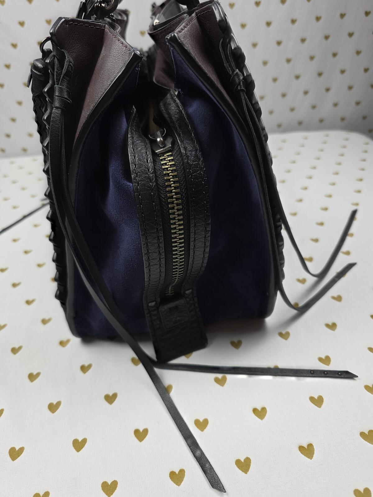Coach 1941 Dreamer 36 Mixed Leather Blue Suede 39235 Whipstitch Black