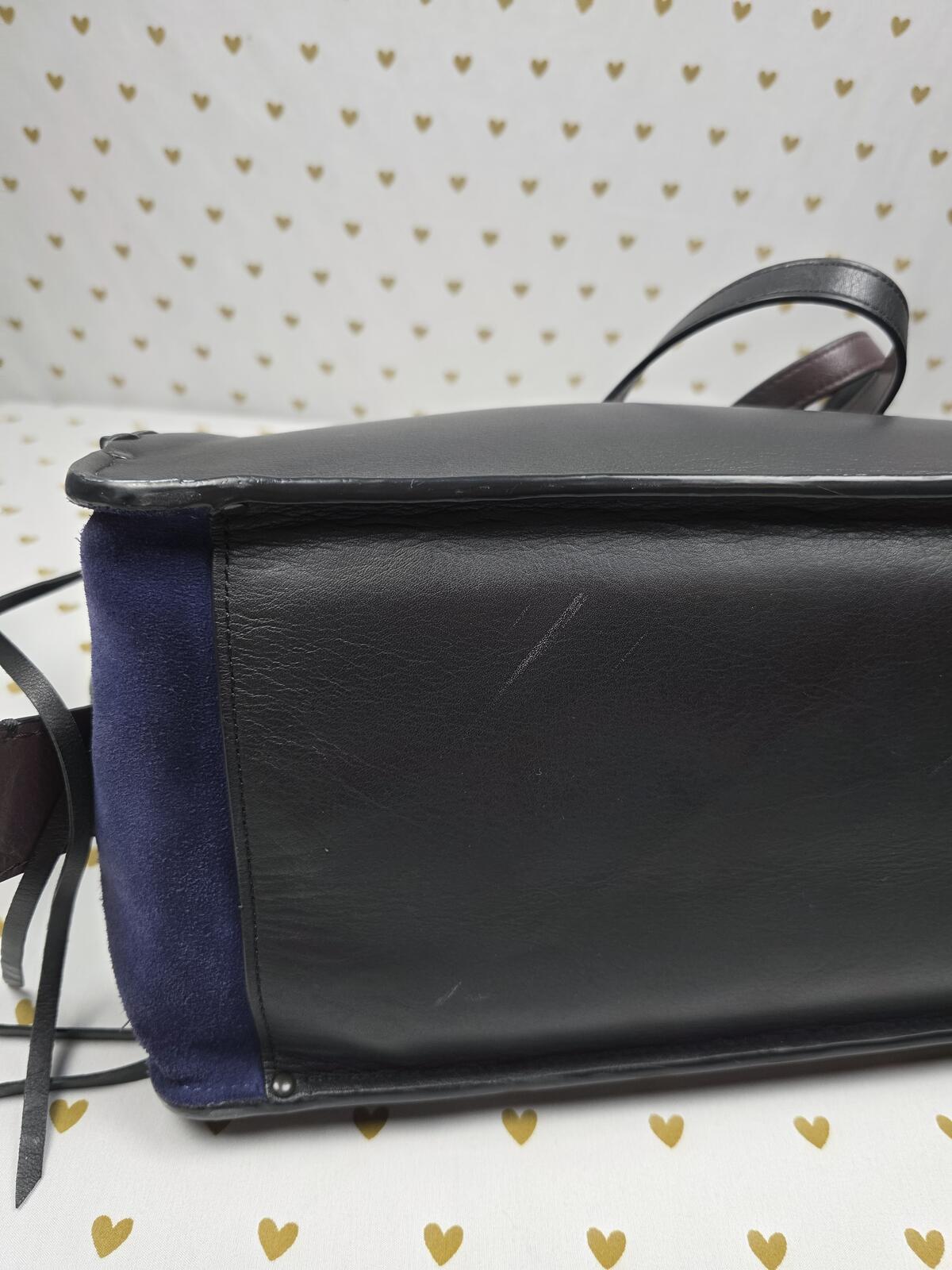 Coach 1941 Dreamer 36 Mixed Leather Blue Suede 39235 Whipstitch Black