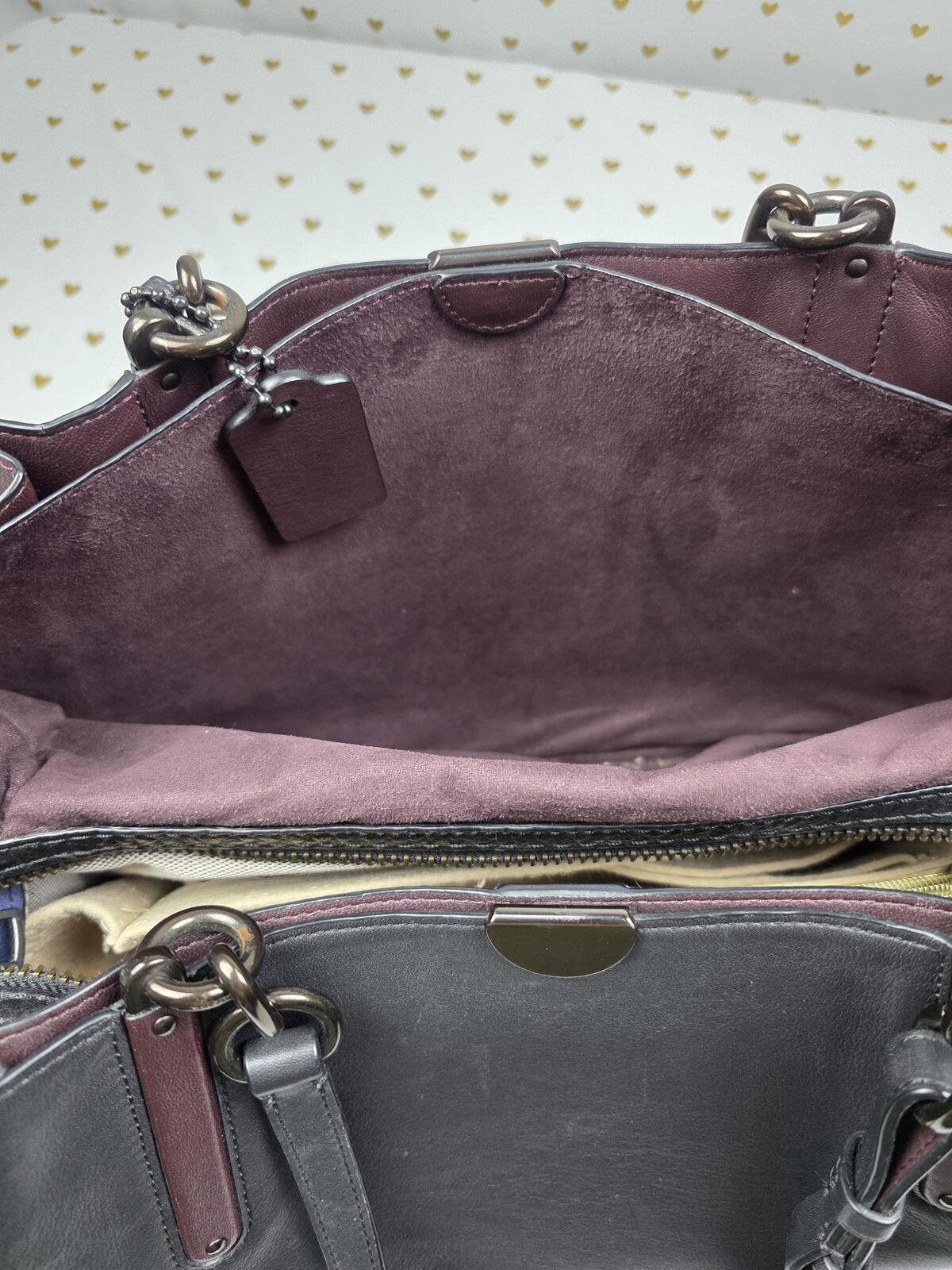 Coach 1941 Dreamer 36 Mixed Leather Blue Suede 39235 Whipstitch Black