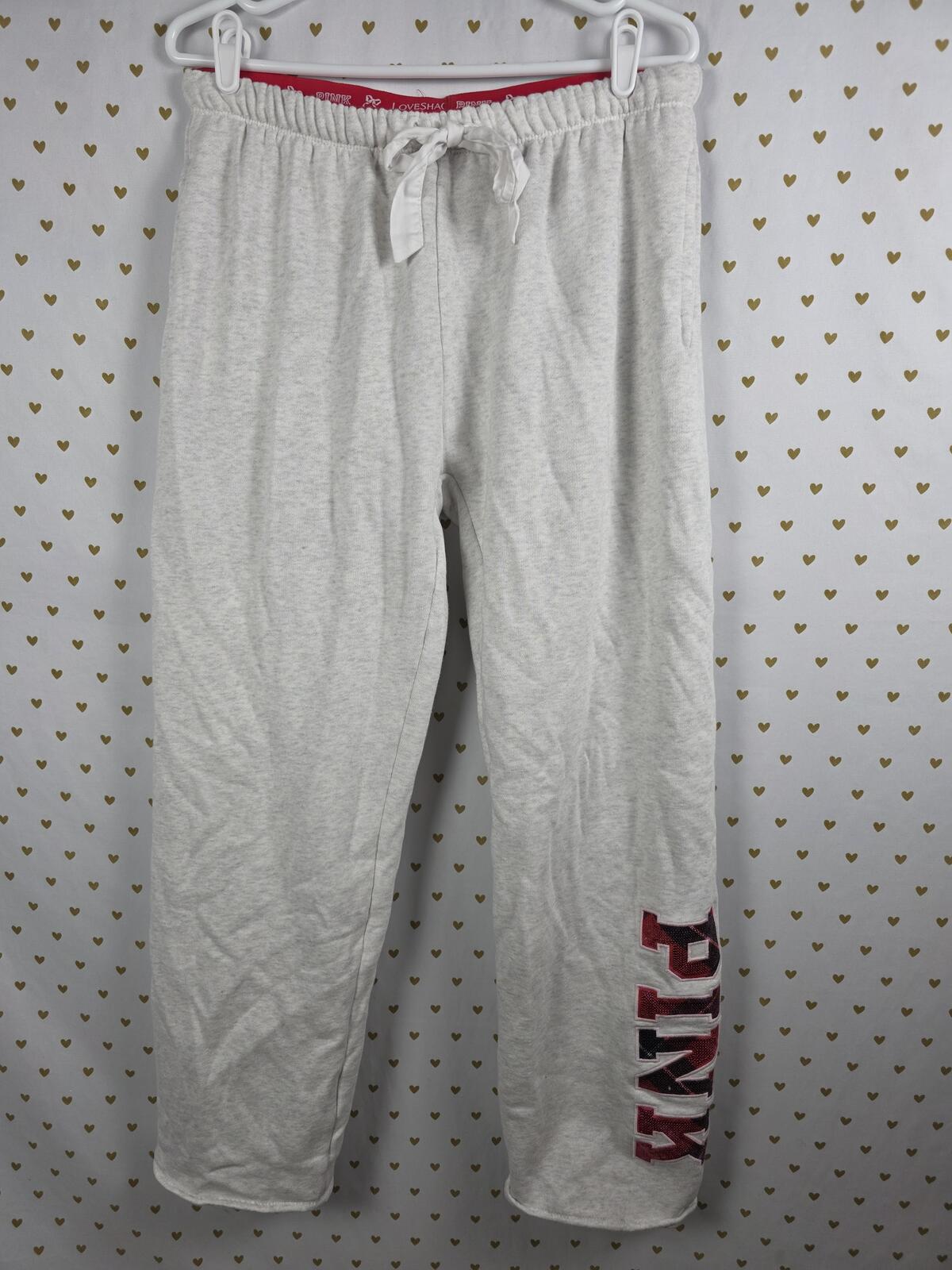 Victorias Secret PINK LOVESHACKFANCY Campus Sweatpants Large Joggers BLING