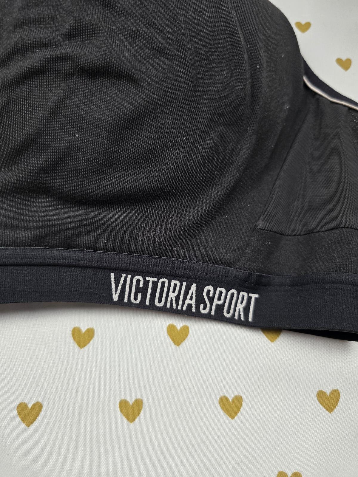 Victorias Secret SPORT Black Exercise Sports Bra Support Tank Top INCREDIBLE 38D