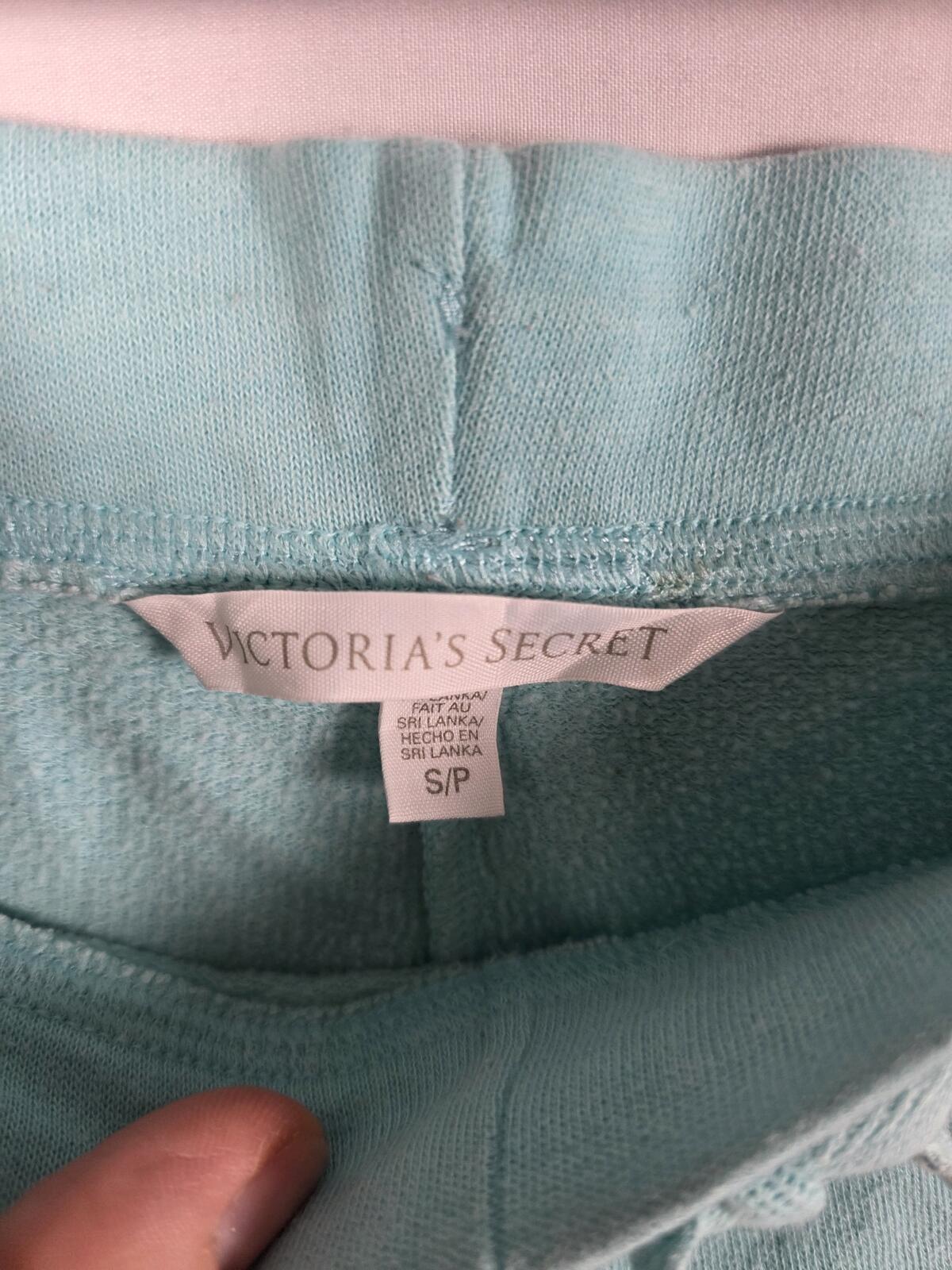Victorias Secret VS Blue Flare Baggy Sweatpants BLING Sequins Pockets SMALL