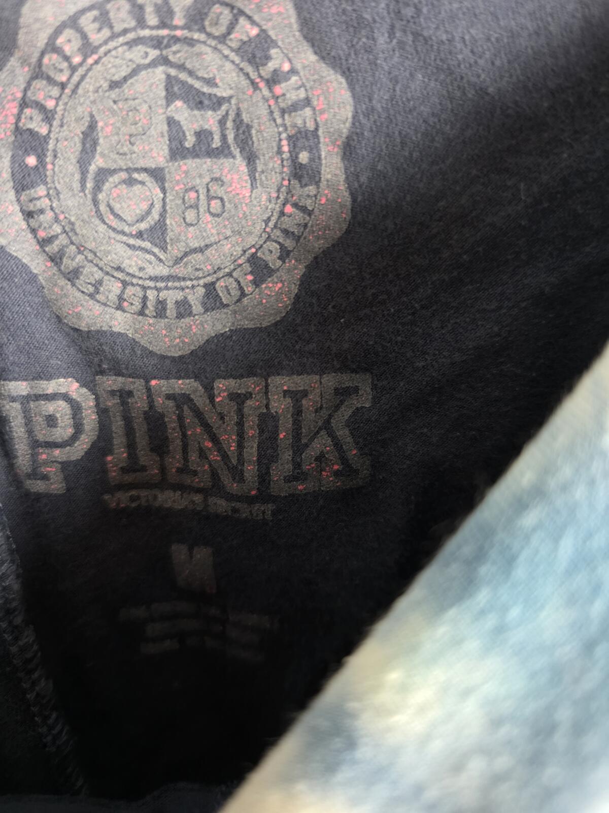 Victorias Secret PINK BLUE VINTAGE cropped Capri Foldover Yoga Pants MEDIUM