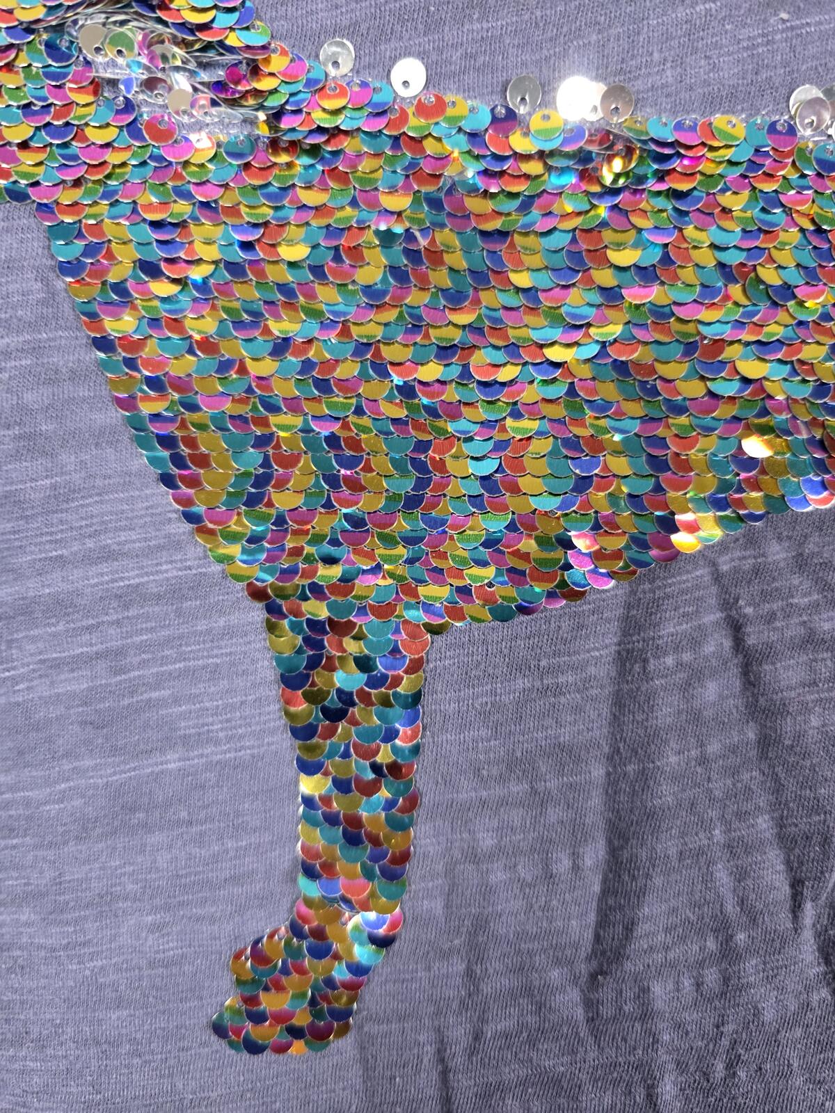 Victorias Secret PINK RAINBOW BLING Dog V Neck Blue tee shirt SMALL