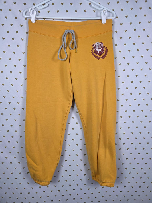 Victorias Secret PINK Yellow XS Logo Butt Joggers Sweatpants Sweats VINTAGE